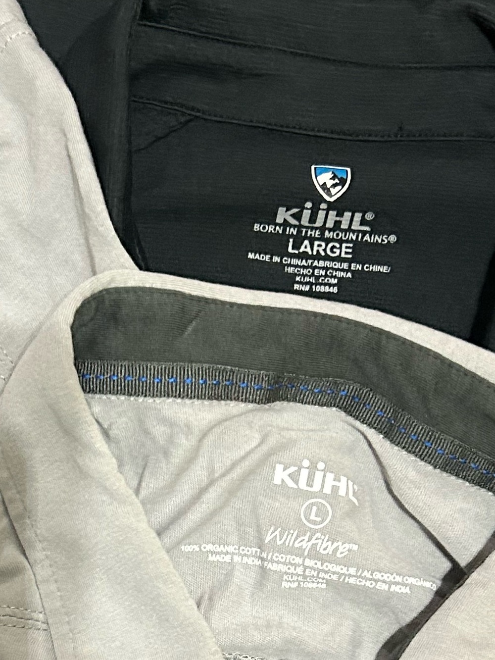 Kuhl Polo Shirt Lot Of 2 Black & Gray Size Large Mens - Picture 2 of 3